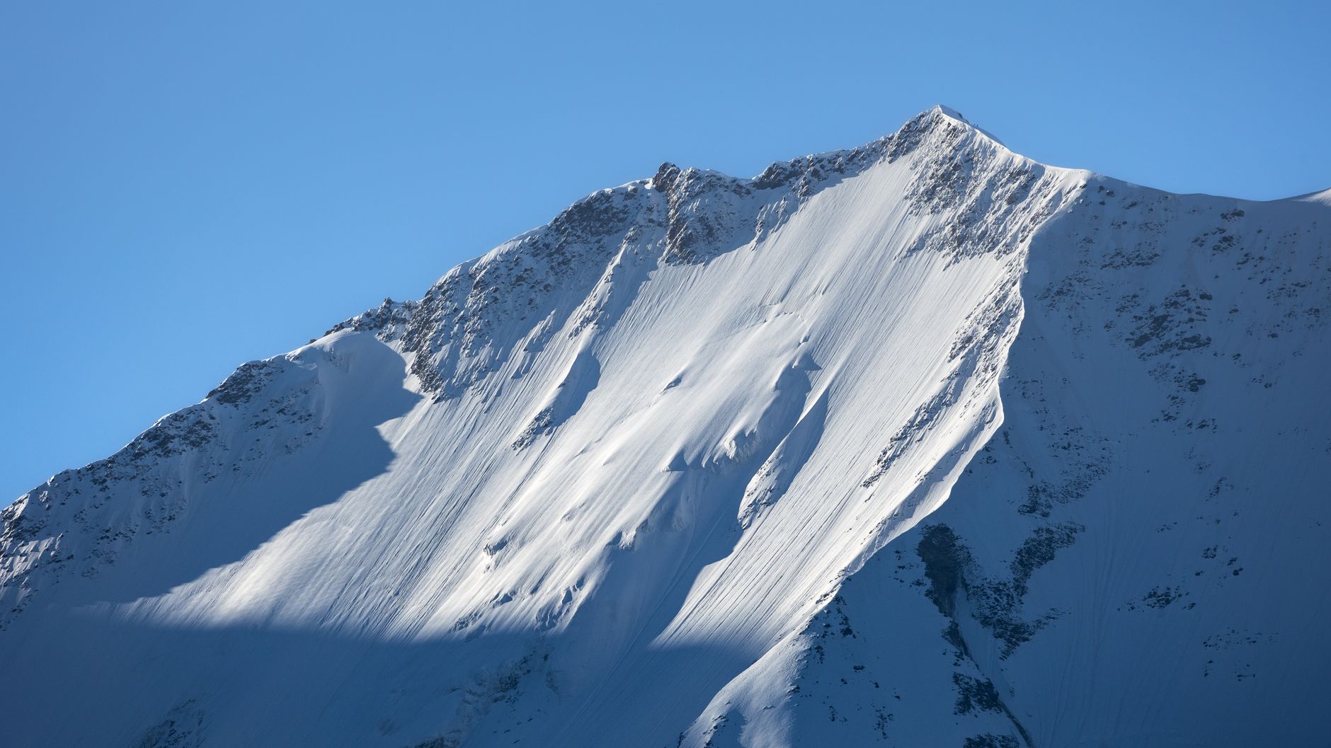snow on mountain peak